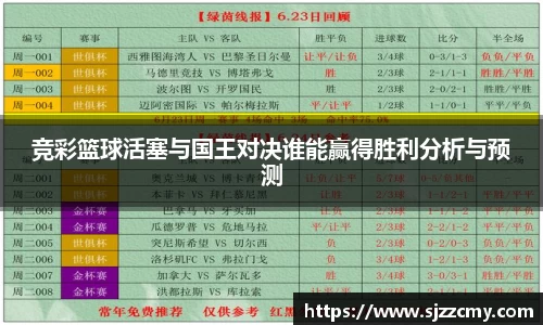竞彩篮球活塞与国王对决谁能赢得胜利分析与预测